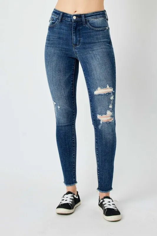 Judy Blue Full Size High Waist Distressed Skinny Jeans - Bela Fils BoutiqueBela Fils Boutique