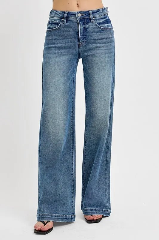 RISEN Plus Size Tummy Control Wide Waistband Jeans - Bela Fils BoutiqueBela Fils Boutique