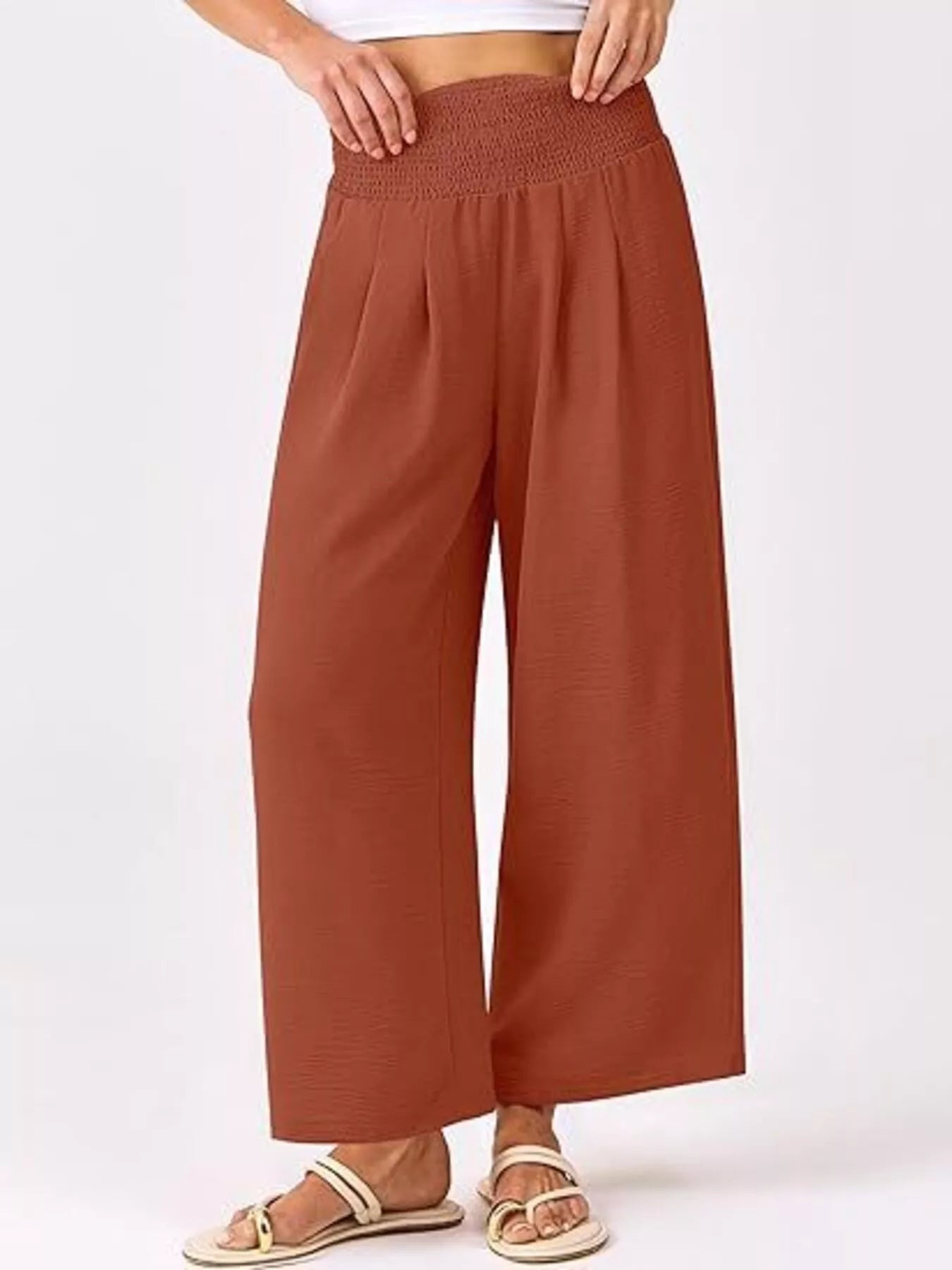 Wide Leg Smocked High Waist Pants - Bela Fils BoutiqueBela Fils Boutique