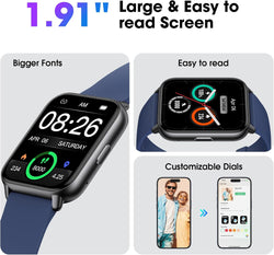 Smart Watch for Men Women, No App/Phone Required, Fitness Tracker with Pedometer, Bluetooth Call (Answer/Make Call), Heart Rate Blood Oxygen Monitor Step Counter, 100+ Sports Modes