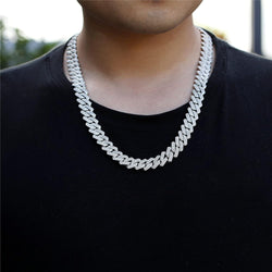 Cuban Link Chain for Men Women Iced Out Silver/Gold/Rose Gold Miami Cuban Necklace Bling Diamond Chain Hip Hop Jewelry with Gift Box