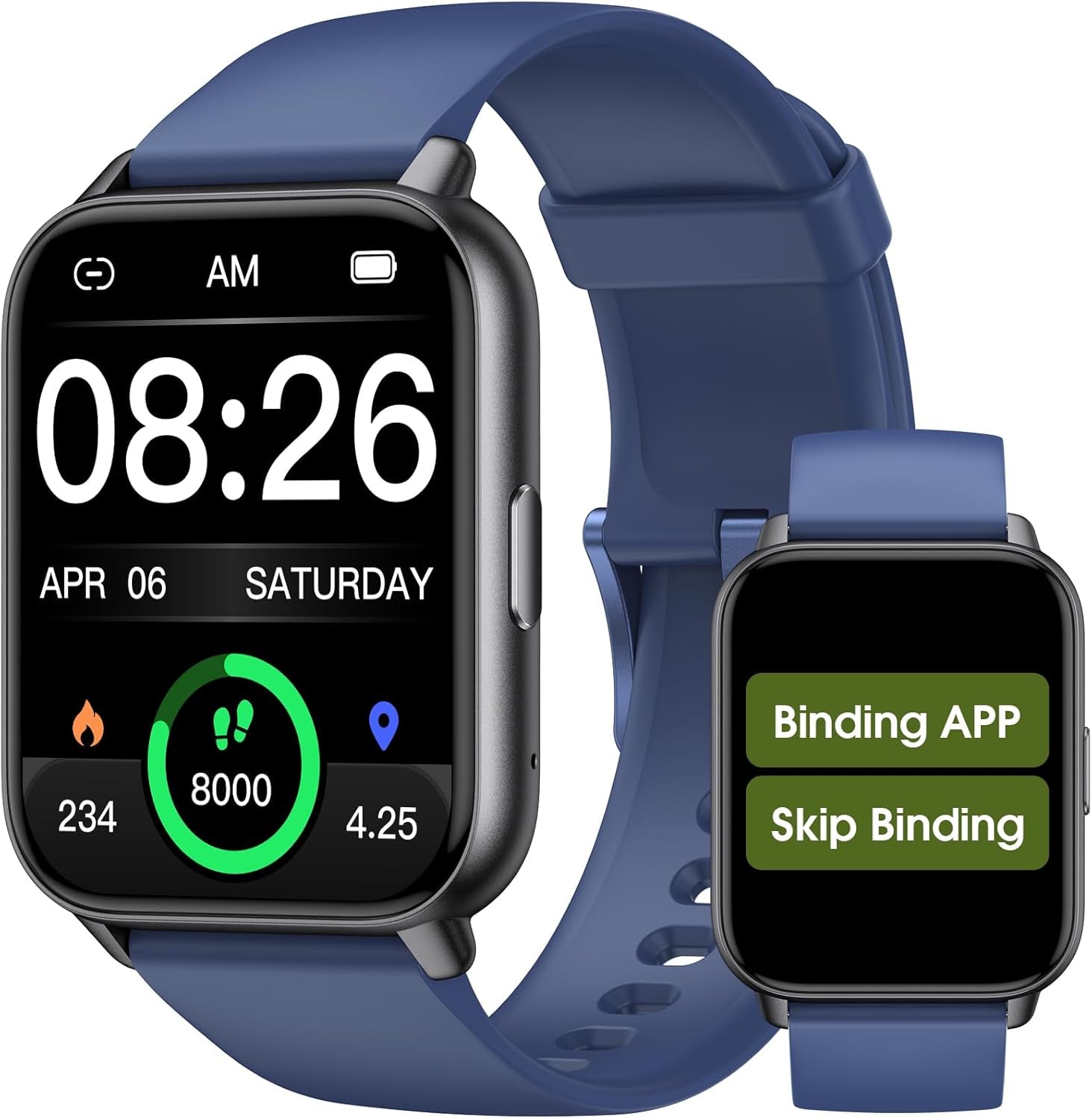 Smart Watch for Men Women, No App/Phone Required, Fitness Tracker with Pedometer, Bluetooth Call (Answer/Make Call), Heart Rate Blood Oxygen Monitor Step Counter, 100+ Sports Modes