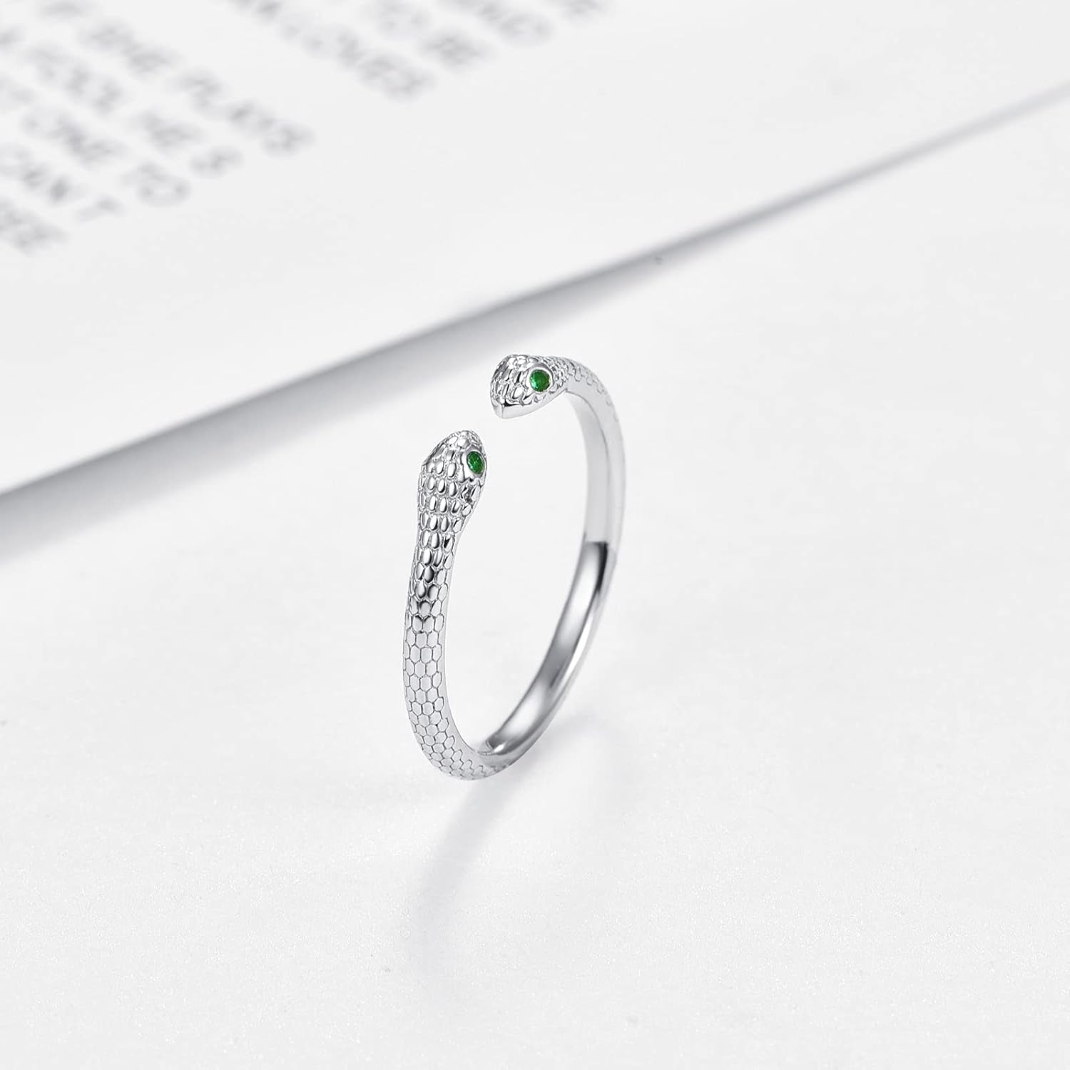 Snake Rings, 925 Sterling Silver Retro Double Snake Rings Opening Adjustable Rings Personality Snake Jewelry for Women Girlfriend Daughter Unisex with Gift Box