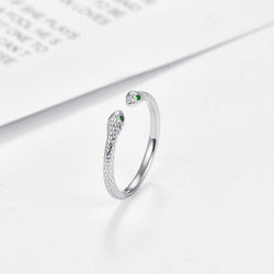 Snake Rings, 925 Sterling Silver Retro Double Snake Rings Opening Adjustable Rings Personality Snake Jewelry for Women Girlfriend Daughter Unisex with Gift Box