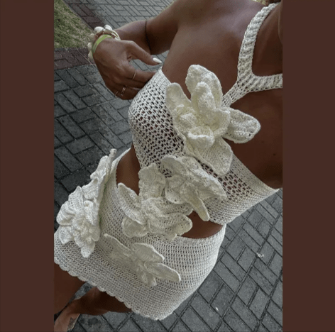 3D Floral Knit Mini Dress - Bela Fils BoutiqueBela Fils Boutique