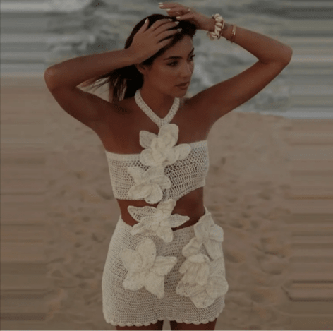 3D Floral Knit Mini Dress - Bela Fils BoutiqueBela Fils Boutique