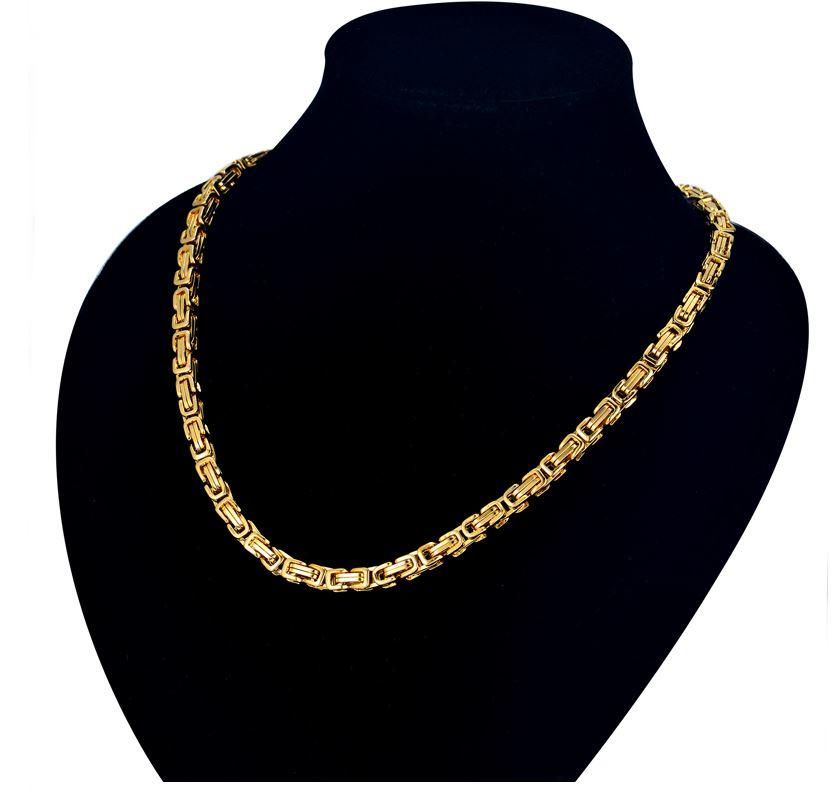 4 MM 14k Gold Plated solid 24" Byzantine Link - Bela Fils BoutiqueNecklacesBela Fils Boutique
