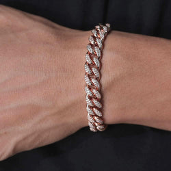 12Mm Gold Plated Hip Hop Iced Out CZ Lab Diamond Miami Cuban Link Necklace Bracelet with Giftbox for Men and Women