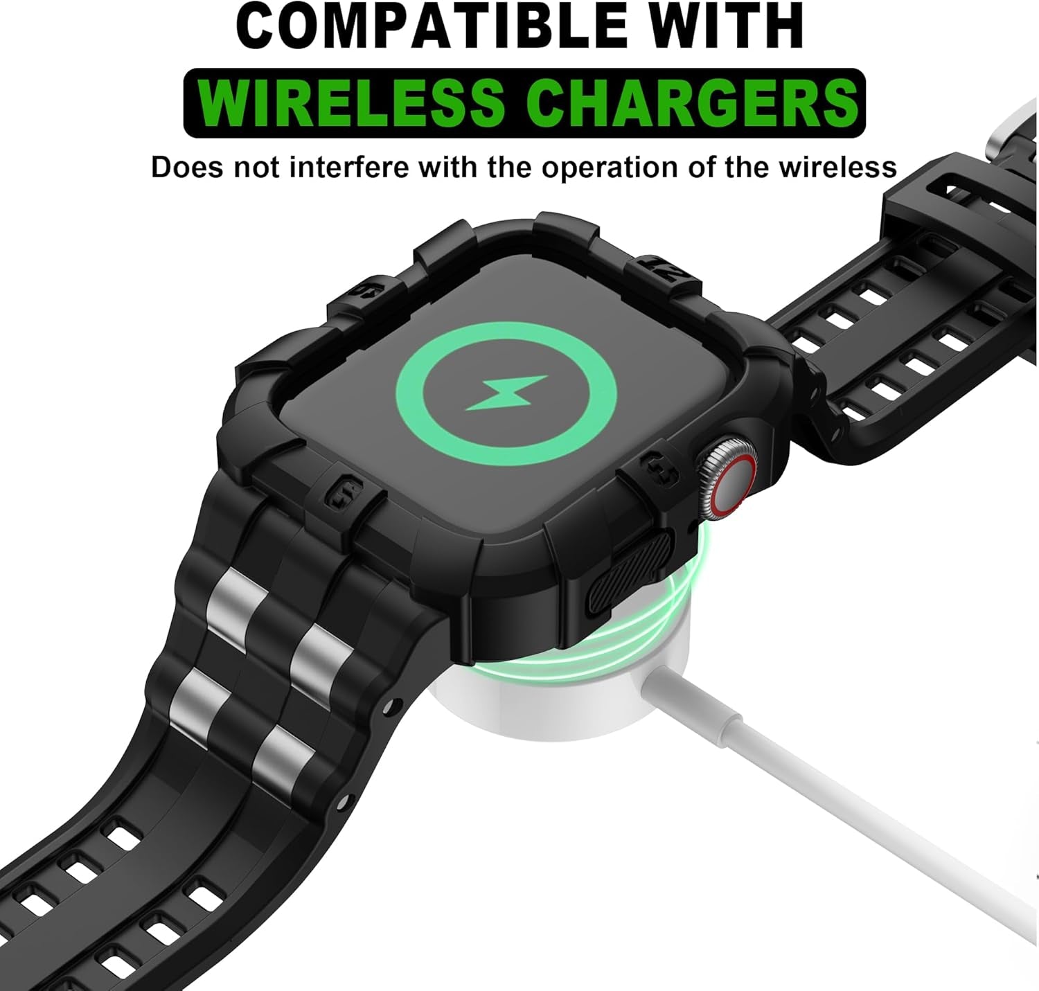 Compatible with Apple Watch Series 9 8/7 45Mm SE 6/5/4/3 44Mm 42Mm, Rugged Case with Band for Men Women (45Mm/44Mm/42Mm,41Mm/40Mm/38Mm)