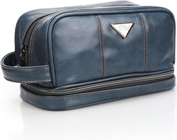 Men'S Toiletry Bag, Travel Toiletry Bag for Men, Large Leather Dopp Kit for Men, Shaving Bag for Travel Accessories, Largemens Toiletries Bathroom Organizer, Shaving Kit, Dopp Kit(Blue)