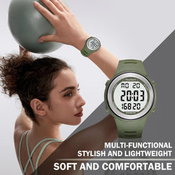 Waterproof Pedometer Watch No APP with Light, Digital Display Step Counter Watch for Calories Seconds Alarm Steps, Fitness Tracker Watch for Men Women