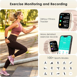 Fitness Tracker 2024 (Answer/Make Call),Smart Watch with 24/7 Heart Rate Blood Oxygen Monitor,Sleep Tracker,100+ Sports Modes,Pedometer,Ip68 Waterproof Activity Trackers for Android&Iphone Women Men