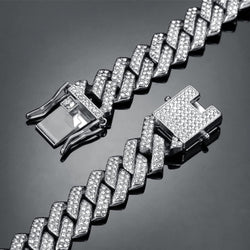 Cuban Link Chain for Men Women Iced Out Silver/Gold/Rose Gold Miami Cuban Necklace Bling Diamond Chain Hip Hop Jewelry with Gift Box