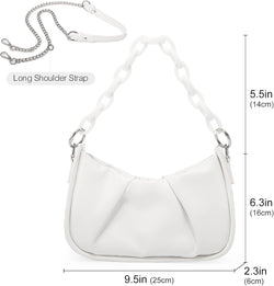 Small Shoulder Bags for Women, Mini Purse Womens Hobo Handbags Crossbody Clutch Purses White…