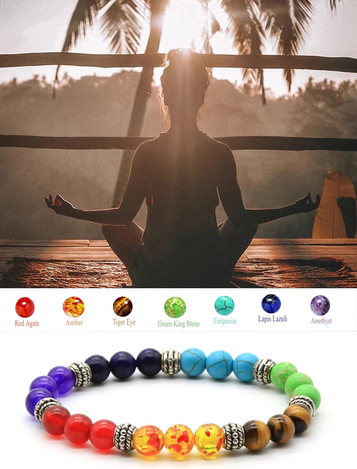 7 Chakra Spiritual Protection Necklace & Bracelet Set - Bela Fils BoutiqueBela Fils Boutique