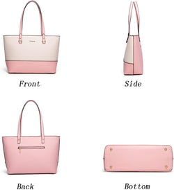 Women Fashion Handbags Wallet Tote Bag Shoulder Bag Top Handle Satchel Purse Set 4Pcs
