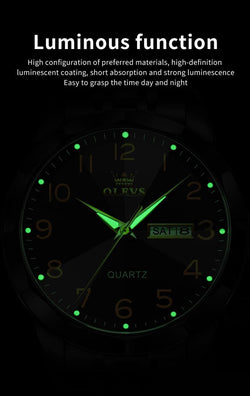 Watch for Men Simple Business Dress Analog Stainless Steel Waterproof Luminous Date Easy Read Men Wrsit Watch