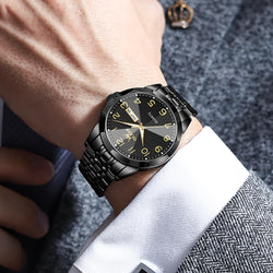 Watch for Men Simple Business Dress Analog Stainless Steel Waterproof Luminous Date Easy Read Men Wrsit Watch