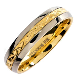 Gold Plated 5Mm 18K Wedding Ring Grade 5 Titanium Band Comfort Fit Size 6.5
