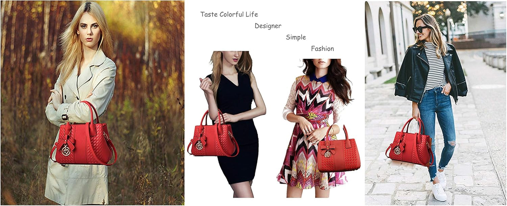 Purses and Handbags for Women Fashion Ladies PU Leather Top Handle Satchel Shoulder Tote Bags