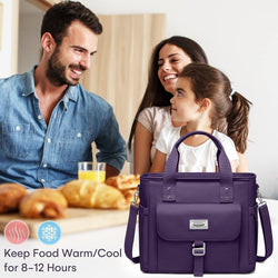 Lunch Bag for Men Women, Large Lunch Box Tote for Work, Adult Insulated Leakproof Cooler Bag with Side Pocket & Adjustable Shoulder Strap Lunch Purse,Lunchbag for Picnic Hiking Beach