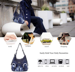 Purse Women Hobo Handbag Fashion Roomy Crossbody Shoulder Bag Ladies Top Handle Handbag Washed PU Leather