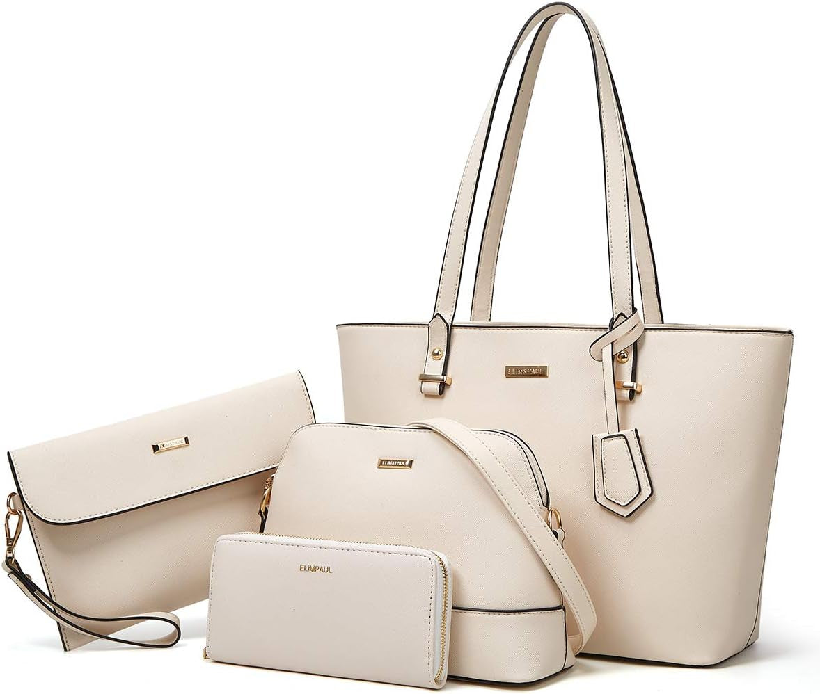 Women Fashion Handbags Wallet Tote Bag Shoulder Bag Top Handle Satchel Purse Set 4Pcs
