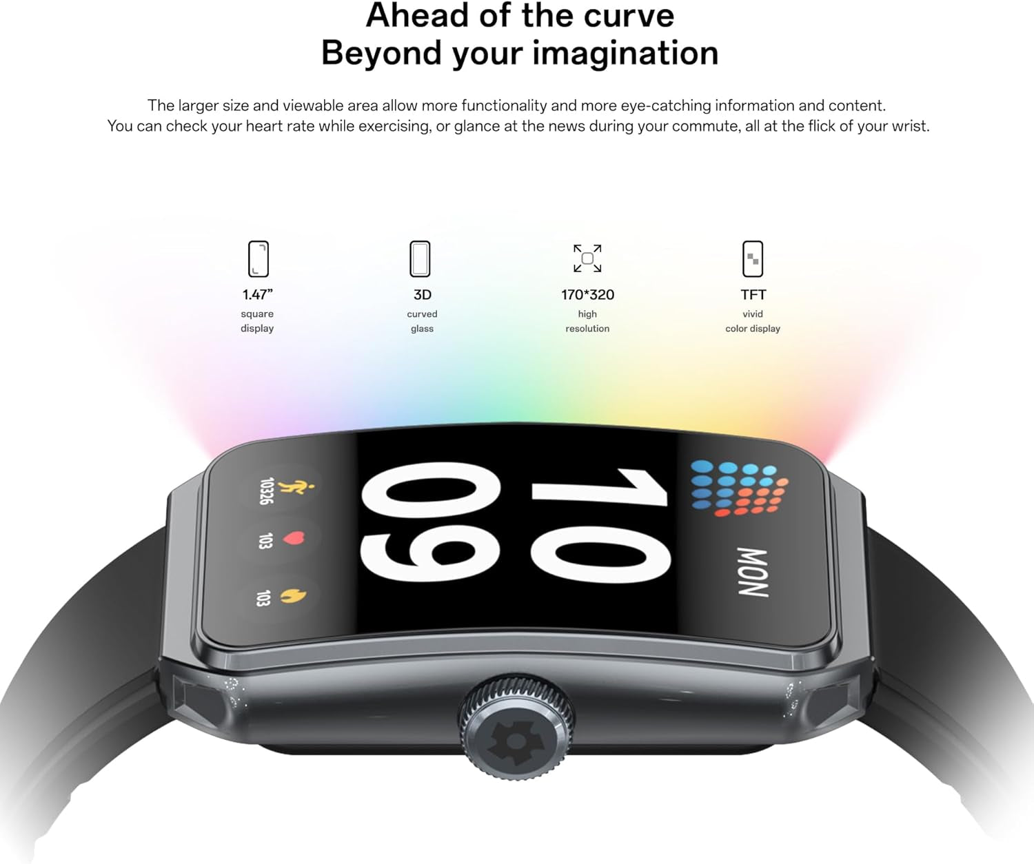 Fitness Tracker, Fitness Watches for Women and Men, 1.47'' Screen Smartwatch, Fitness Tracker Watch Blood Oxygen, 24/7 Heart Rate & Sleep Monitor, IP68 Smartwatch, Step Calorie Counter Watch