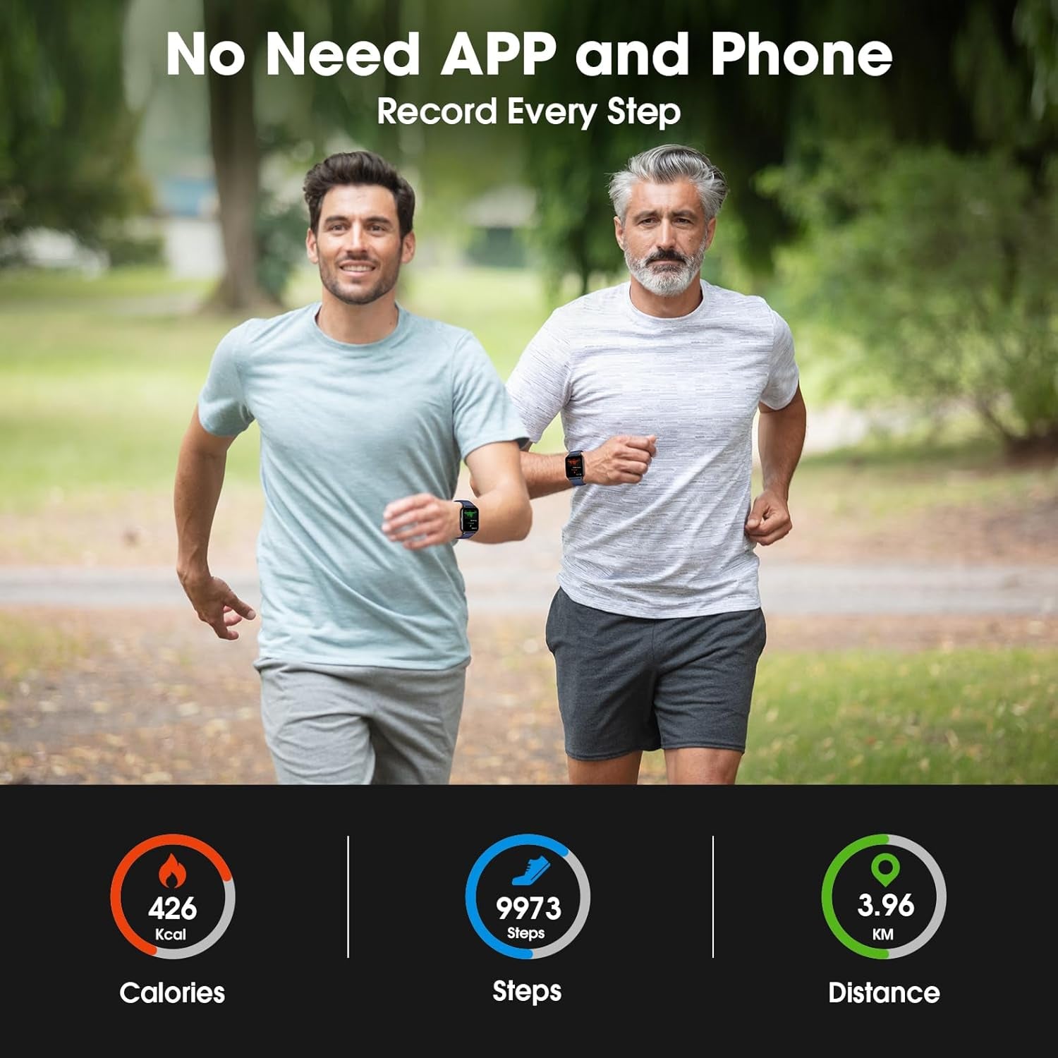 Smart Watch for Men Women, No App/Phone Required, Fitness Tracker with Pedometer, Bluetooth Call (Answer/Make Call), Heart Rate Blood Oxygen Monitor Step Counter, 100+ Sports Modes
