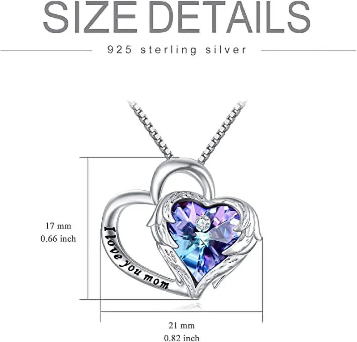 925 Sterling Silver I Love You Mom Heart Necklace with Austrian Crystals Gifts for Women Friends Mom - Bela Fils BoutiqueBela Fils Boutique