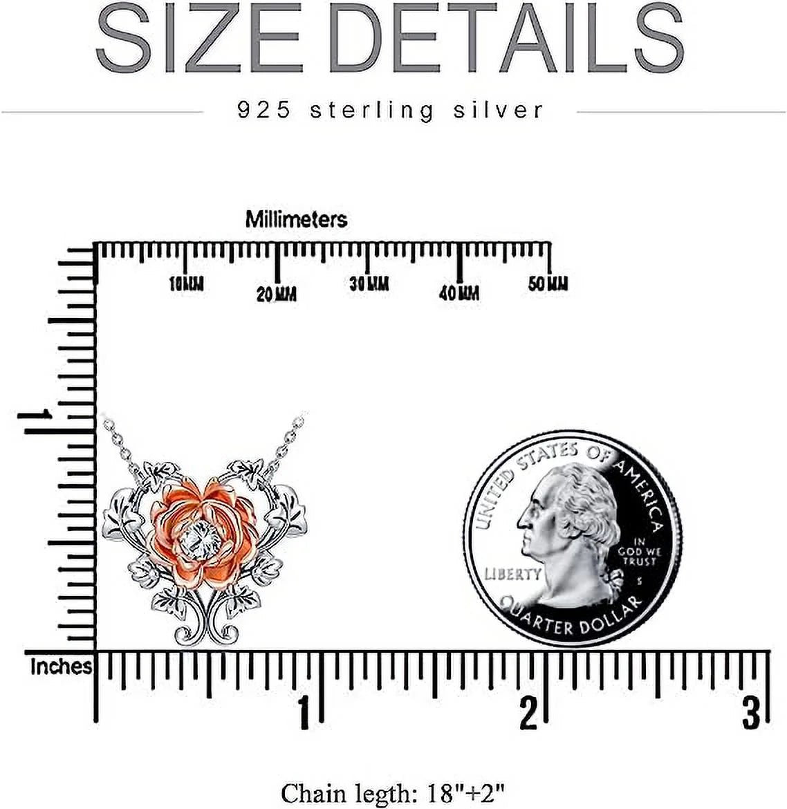 925 Sterling Silver Rose Flower Pendant Necklace - Bela Fils BoutiqueBela Fils Boutique