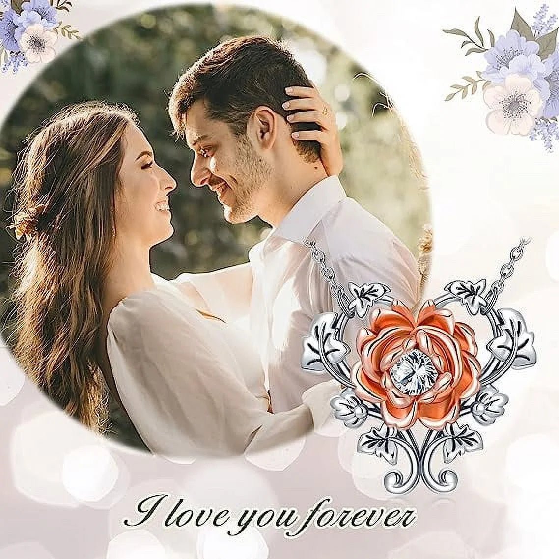 925 Sterling Silver Rose Flower Pendant Necklace - Bela Fils BoutiqueBela Fils Boutique