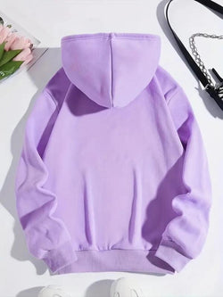 Women'S Ghost Print Thermal Lined Hoodie, Fashion Casual Drawstring Pocket Hooded Sweatshirt for Daily Holiday Outdoor Wear, Women Clothing for Fall & Winter Halloween