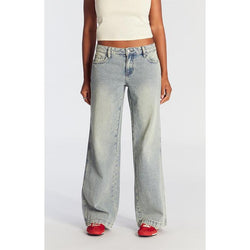 Pacsun Women'S Casey Low Rise Baggy Jeans Medium Indigo Wash Tint