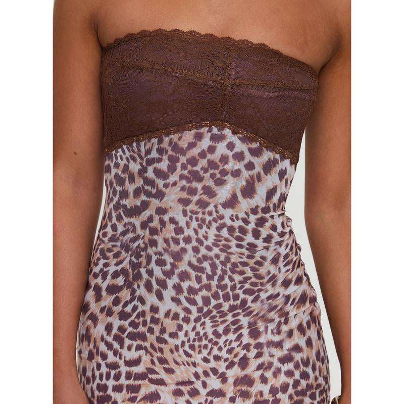 Raidein Strapless Maxi Dress Leopard