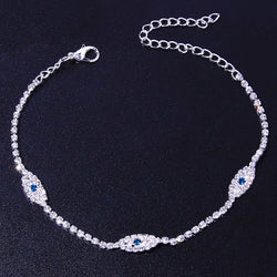 Vintage Bule Evil Eye Anklet Bracelet Beach Women Crystal Anklet