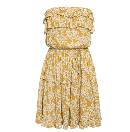 A-Line Strapless Mini Dress with Floral Ruffle Details - Bela Fils BoutiqueBela Fils Boutique