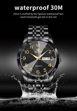 Watch for Men Simple Business Dress Analog Stainless Steel Waterproof Luminous Date Easy Read Men Wrsit Watch