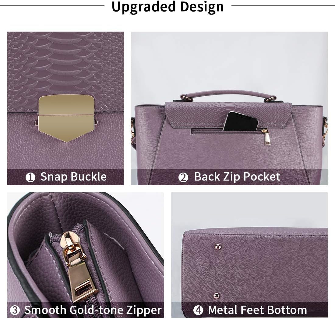 Briefcase for Women 15.6 Laptop Bag Business Messenger Bag Work Tote Bag Professional Shoulder Purse with Padded Compartment for Tablet Notebook Ultrabook Purple