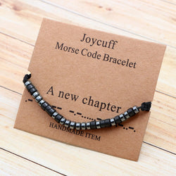 Inspirational 𝗠𝗼𝗿𝘀𝗲 𝗖𝗼𝗱𝗲 𝗕𝗿𝗮𝗰𝗲𝗹𝗲𝘁𝘀 𝗳𝗼𝗿 𝗪𝗼𝗺𝗲𝗻 Men Secret Message Obsidian Beads 𝗛𝗮𝗻𝗱𝗺𝗮𝗱𝗲 Woven Jewelry 𝗕𝗶𝗿𝘁𝗵𝗱𝗮𝘆 Gifts for Her
