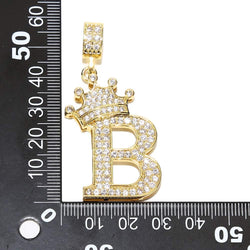 A-Z Letters Necklace Crown Necklace for Men Women 18K Gold Plated Letters Pendants with 23'' Chain Hip Hop Alphabet Name Jewelry Mom Gifts