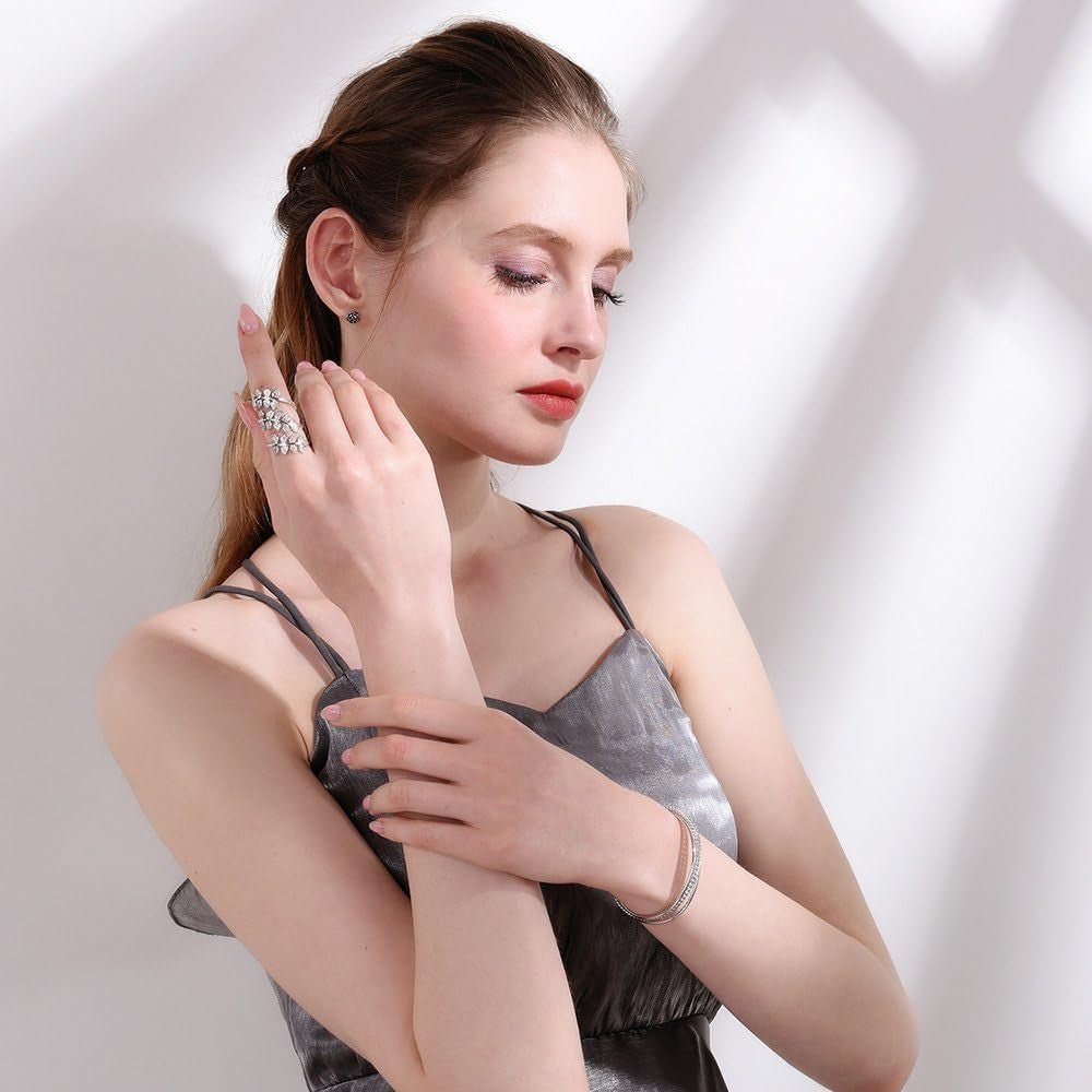 Adjustable CZ Long Leaf Statement Ring – Gold & Platinum Plated - Bela Fils BoutiqueBela Fils Boutique