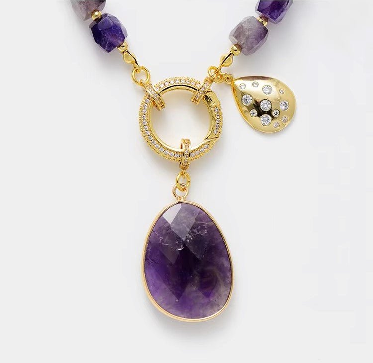 Amethyst Crystal Pendant Necklaces - Bela Fils BoutiqueNecklacesBela Fils Boutique