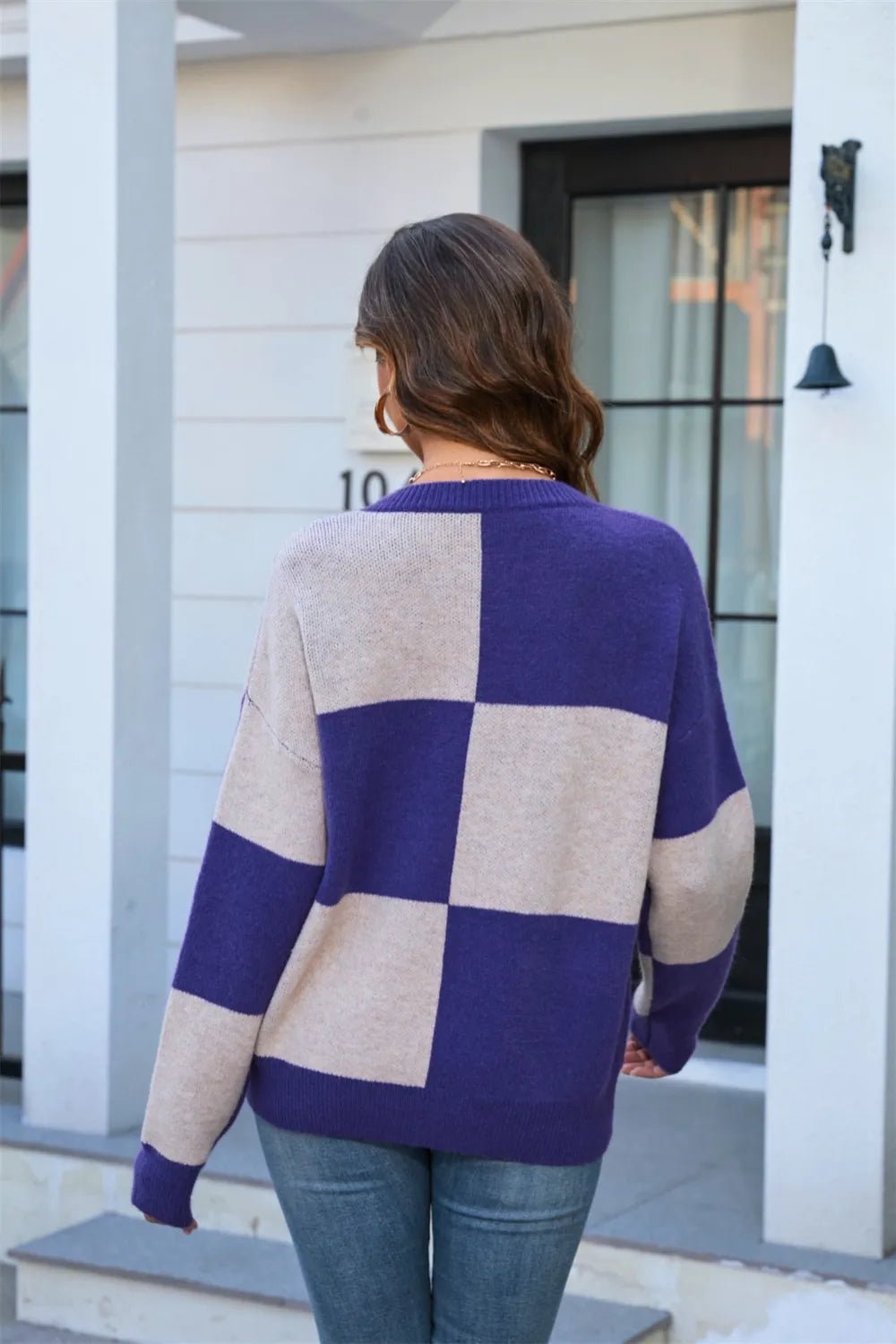 Angel Wings Color Block Round Neck Dropped Shoulder Sweater - Bela Fils BoutiqueBela Fils Boutique