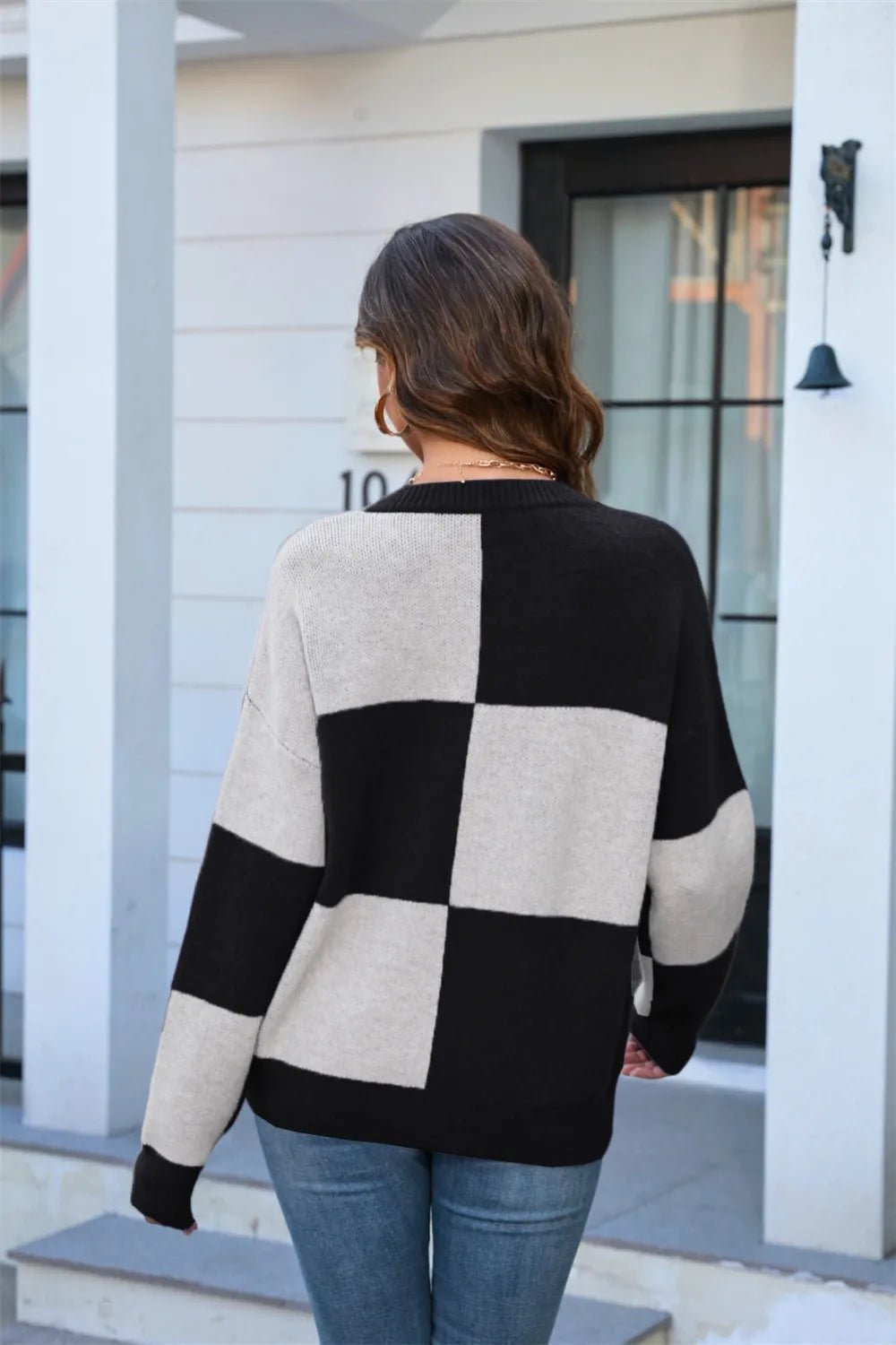 Angel Wings Color Block Round Neck Dropped Shoulder Sweater - Bela Fils BoutiqueBela Fils Boutique