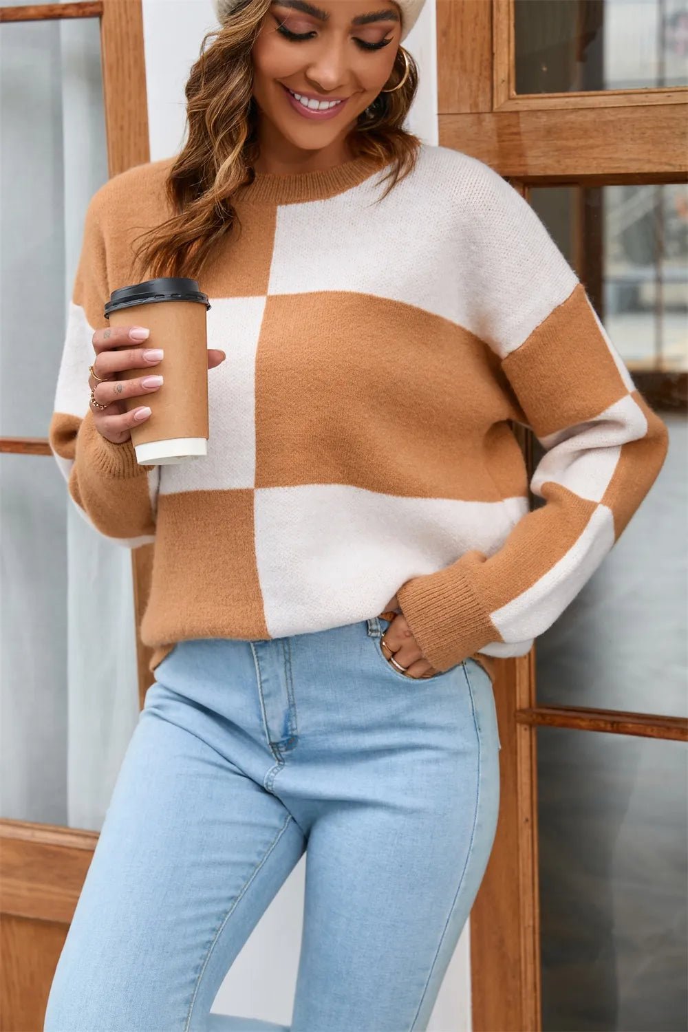 Angel Wings Color Block Round Neck Dropped Shoulder Sweater - Bela Fils BoutiqueBela Fils Boutique