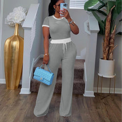 Womens Two Piece Outfits Casual Sweatsuits Set Short Sleeve Matching Sets Tracksuit