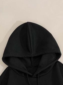 Stylish Women's Ghost & Letter Print Hoodie - Casual Drop Shoulder Sweatshirt with Pockets for Fall & Winter Adventures