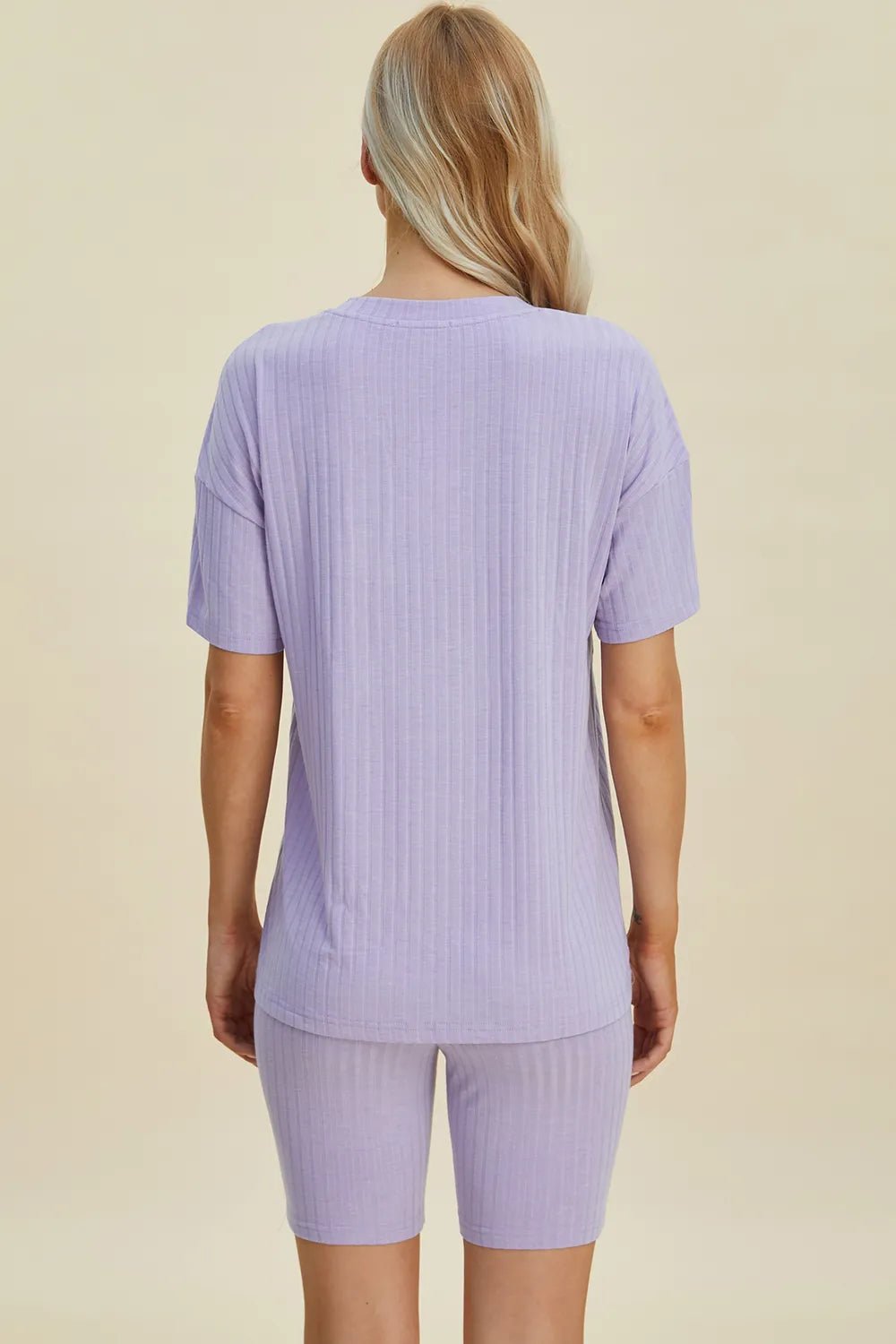Basic Bae Full Size Ribbed V - Neck Short Sleeve Top and Shorts Set - Bela Fils BoutiqueBela Fils Boutique