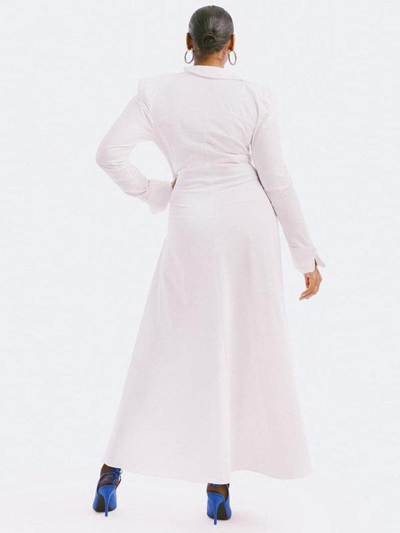 Women'S Plain Ruched Split Hem V Neck Long Blouse, Fashion Casual Asymmetrical Hem Long Sleeve Collared Top for Daily Outdoor Wear, Women Clothing for Fall & Winter, Going Out Tops, Fall Clothing Women， Blouse for Women， Fashion Blouse